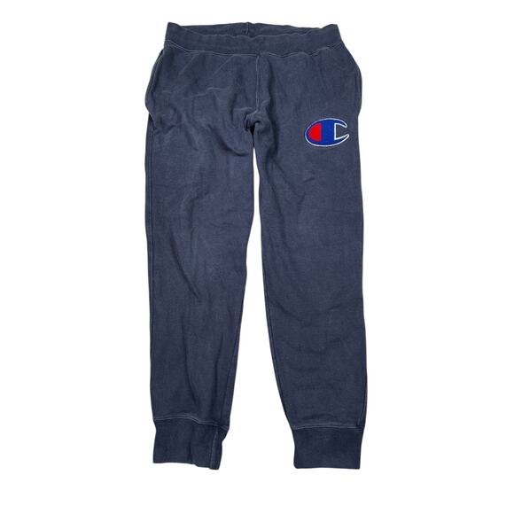 Champion Reverse Weave Jogger Sweatpants Big C Logo Navy Blue Mens XL - Picture 1 of 9